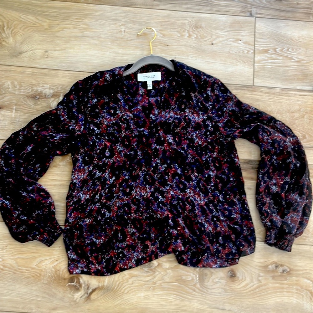 DEREK LAM 10 Crosby | silk printed blouse top Size 4